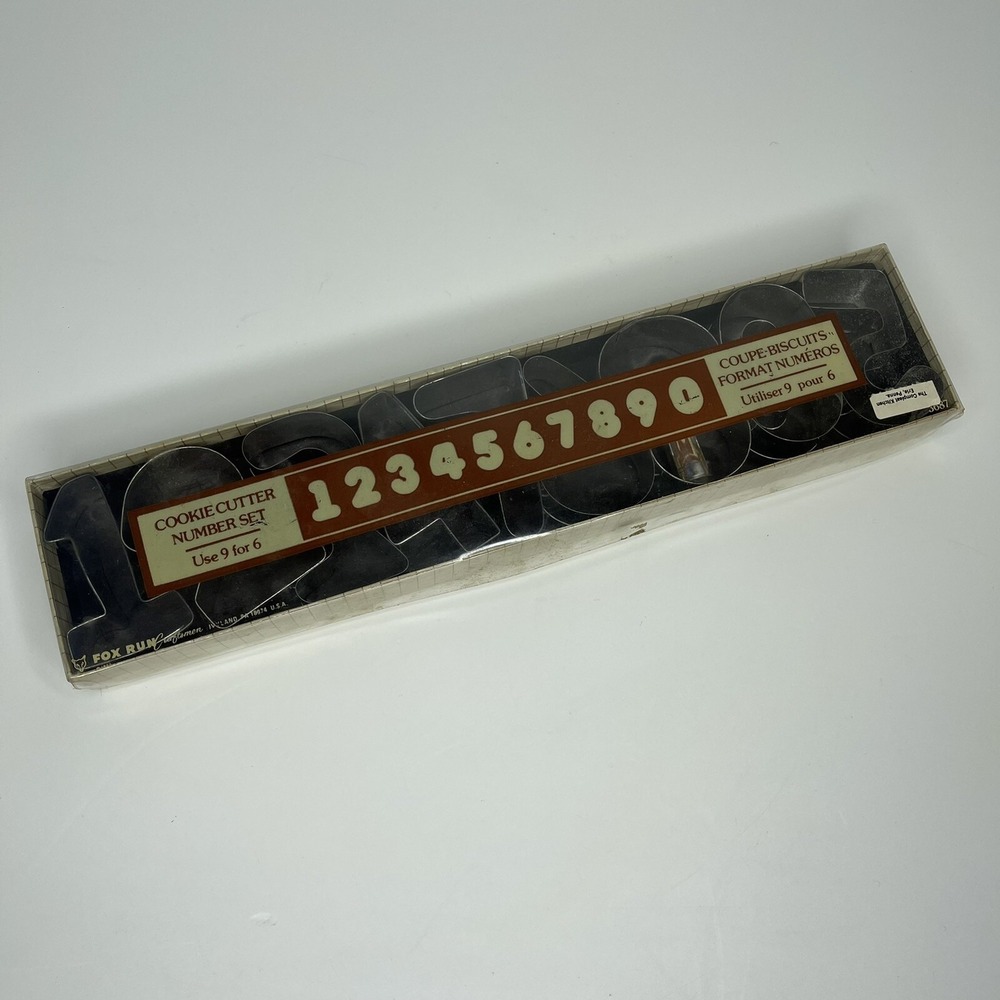 Fox Run Craftsmen Number‎ Cookie Cutter Set Vintage Baking